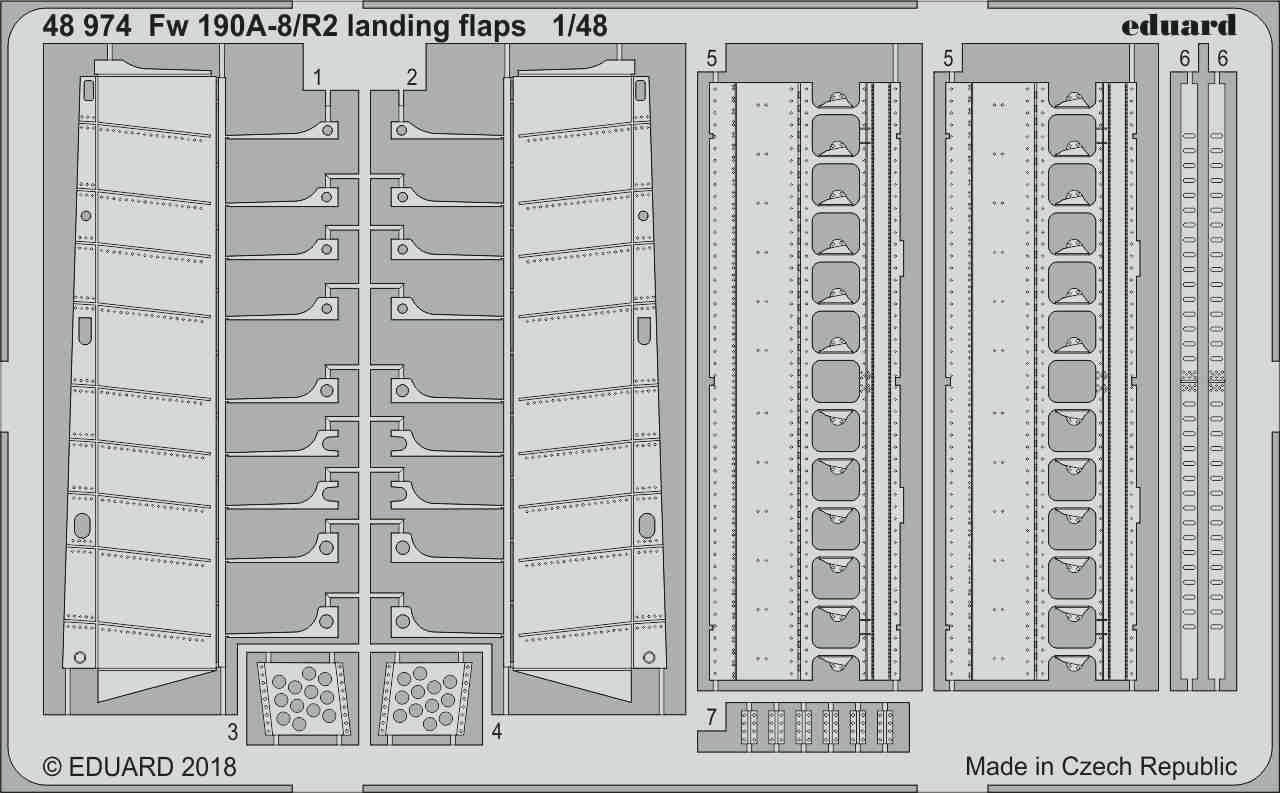 Focke-Wulf Fw-190A-8/R2 landing flaps (designed to be used with Eduard kits) (Eduard sold out December 2022)
