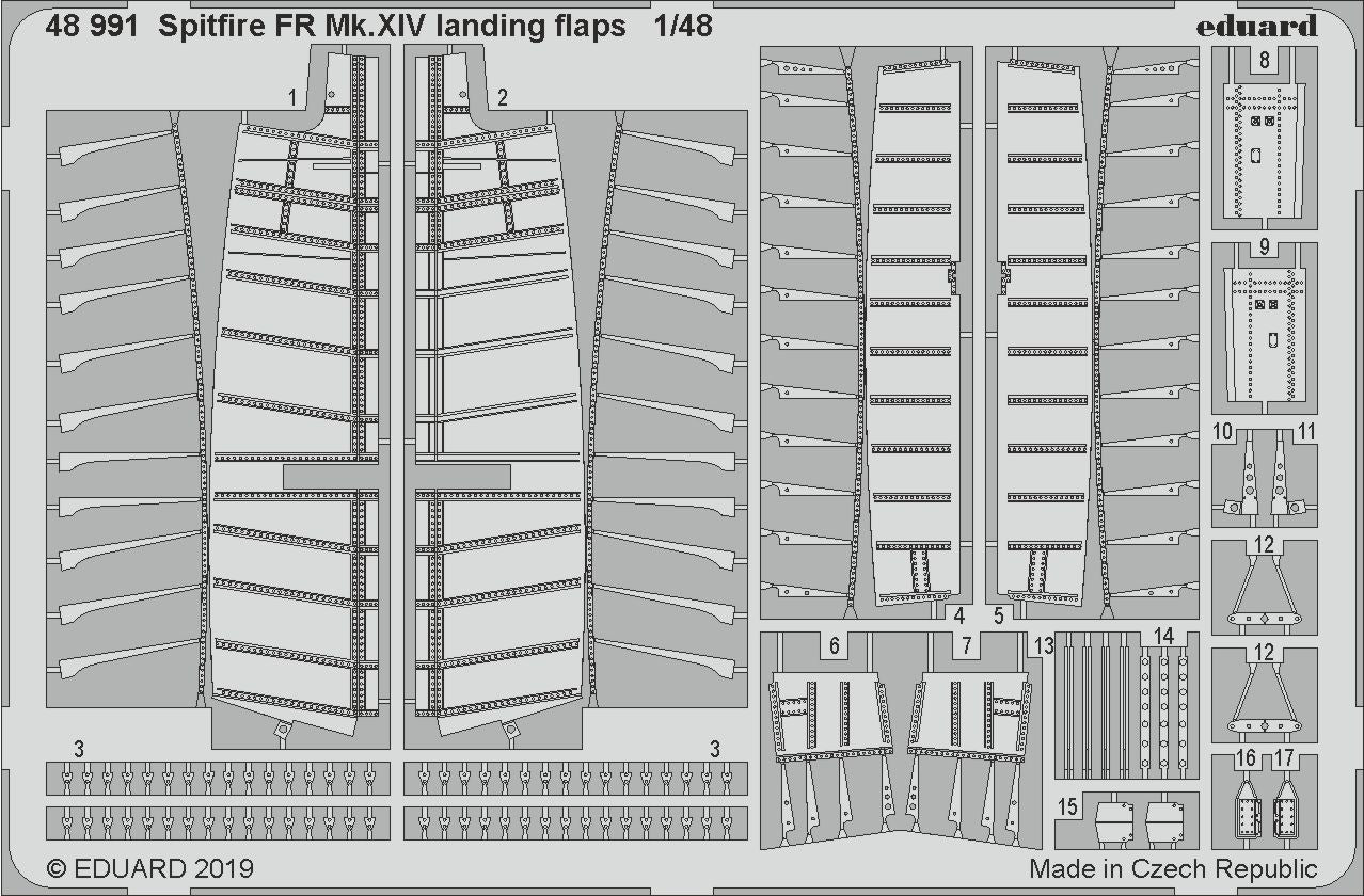 Supermarine Spitfire FR Mk.XIV landing flaps (designed to be used with Airfix kits)