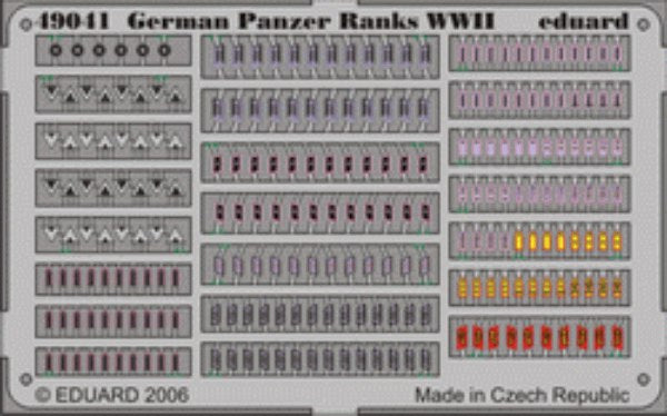 German (WWII) Panzer Ranks WWII PRE-PAINTED IN COLOUR! (Eduard sold out July 2023 part 1)