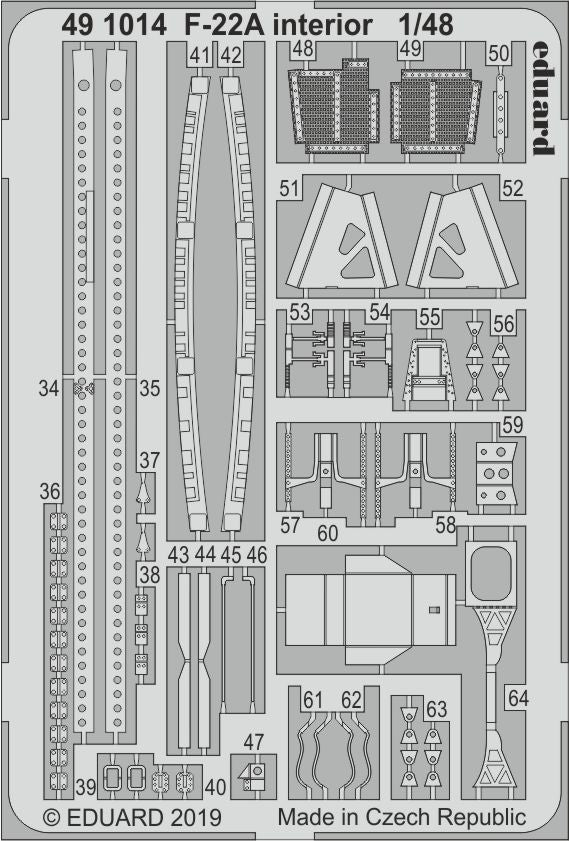 Lockheed-Martin F-22A Raptor interior (designed to be used with Hasegawa kits)