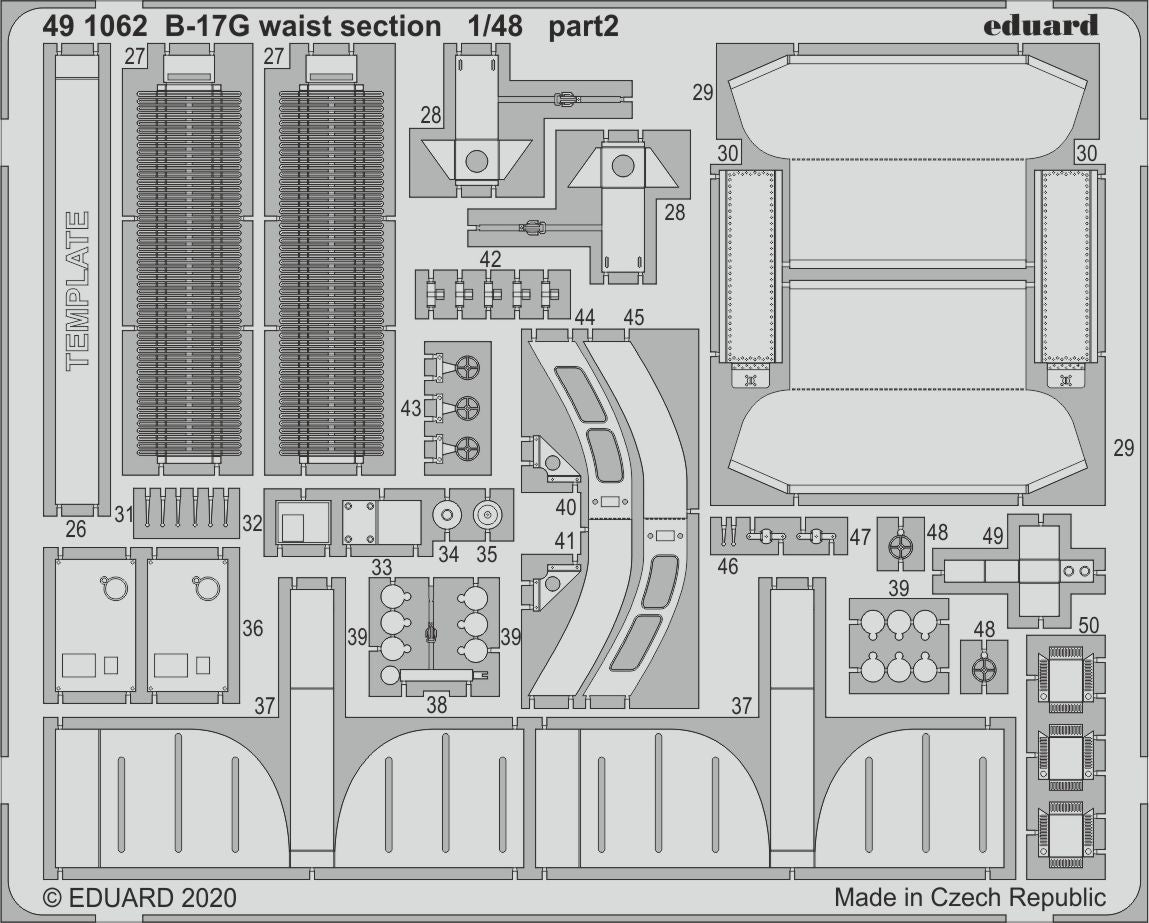 Boeing B-17G Flying Fortress waist section (designed to be used with Hong Kong Models kits)