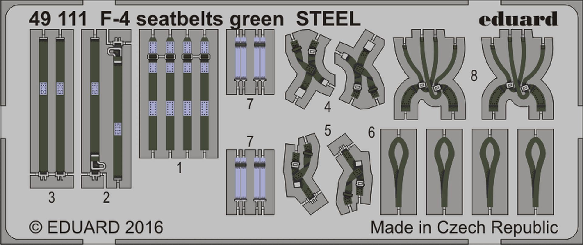 McDonnell F-4 Phantom seatbelts green STEEL