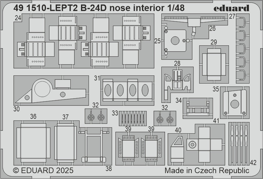 Consolidated B-24D Liberator nose interior 1/48 (designed to be used with Hobby Boss kits)