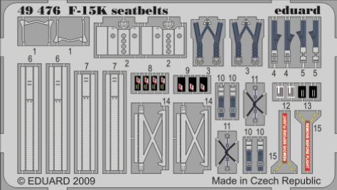 McDonnell F-15K Eagle seatbelts (designed to be used with Academy kits)(Eduard sold out September 2021)