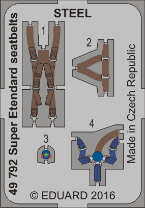 Dassault Super Etendard seatbelts STEEL(designed to be used with Kitty Hawk Models Models and Zimi Model kits)
