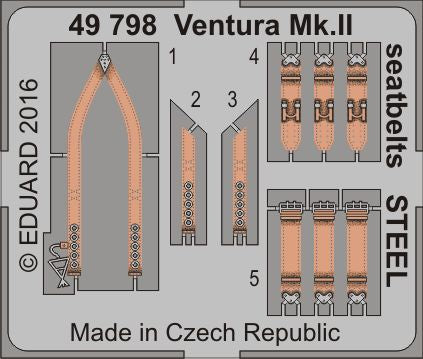 Lockheed Ventura Mk.II seatbelts STEEL (designed to be used with Revell kits)