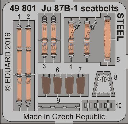 RE-RELEASED!!! Junkers Ju-87B-1 Stuka seatbelts STEEL 1/48 (designed to be used with Airfix kits) OCTOBER RELEASE EXPECTED TO BE IN STOCK LATE OCTOBER!!!
