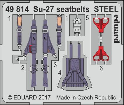 Sukhoi Su-27 Flanker B seatbelts STEEL (designed to be used with Hobby Boss kits)