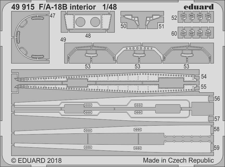 McDonnell-Douglas F/A-18B interior (designed to be used with Kinetic Model kits) (Eduard sold out August 2025)