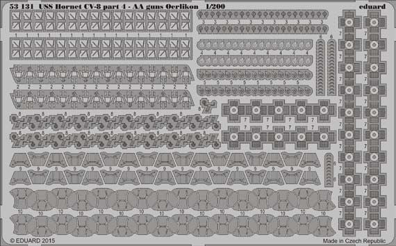 USS Hornet CV-8 part 4 - Oerlikon AA guns (designed to be used with Merit and Trumpeter kits) (Eduard sold out April 2024 part 1)