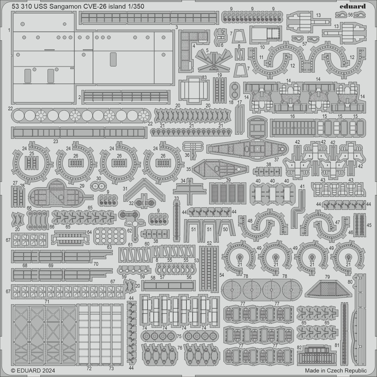 USS Sangamon CVE-26 island 1/350 (designed to be used with Trumpeter kits)
