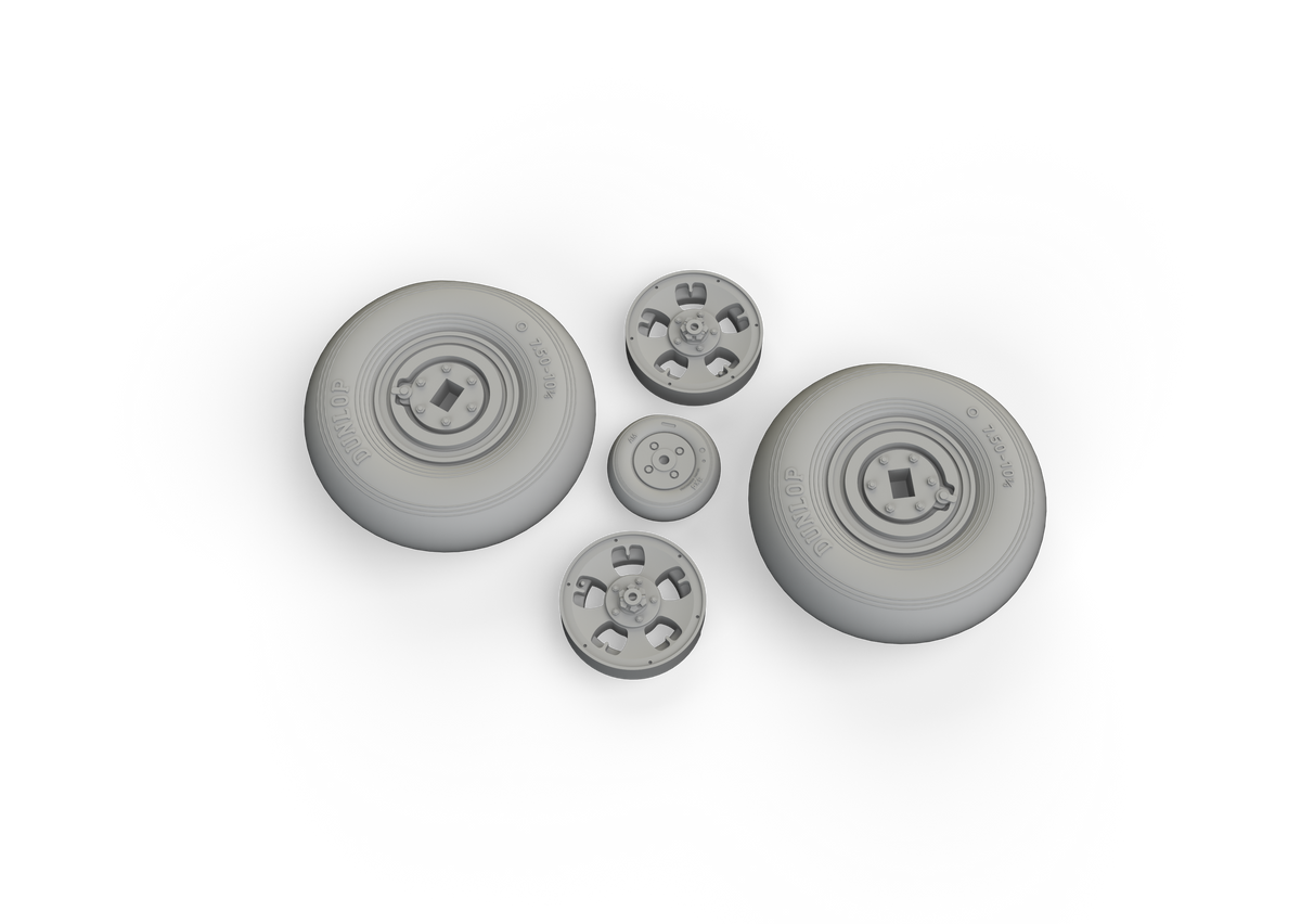 Supermarine Spitfire Mk.IXc wheels 5 spoke 1/24 (designed to be used with Airfix kits)