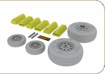 McDonnell F-4J/F-4S Phantom wheels with weighted tyre effect (designed to be used with Tamiya kits)