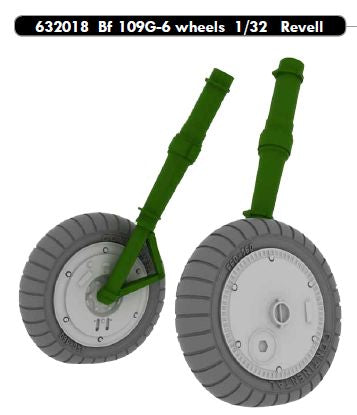Messerschmitt Bf-109G-6 wheels with weighted tyre effect (designed to be used with Revell kits) (Eduard sold out April 2025)