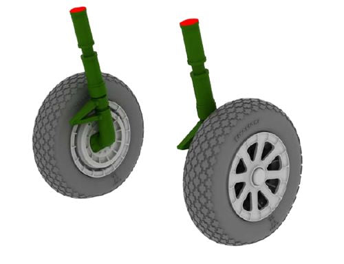 Vought F4U-1 Corsair Bird Cage wheels with weighted tyre effect (designed to be used with Tamiya kits)