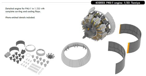 Vought F4U-1 Corsair Bird Cage engine (designed to be used with Tamiya kits)