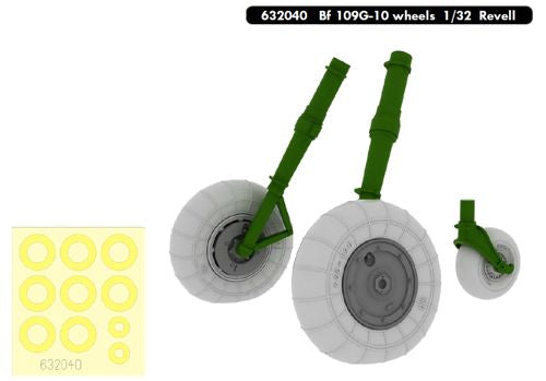 Messerschmitt Bf-109G-10 wheels with weighted tyre effect (designed to be used with Revell kits) (EDUARD SOLD OUT NOVEMBER 2025)