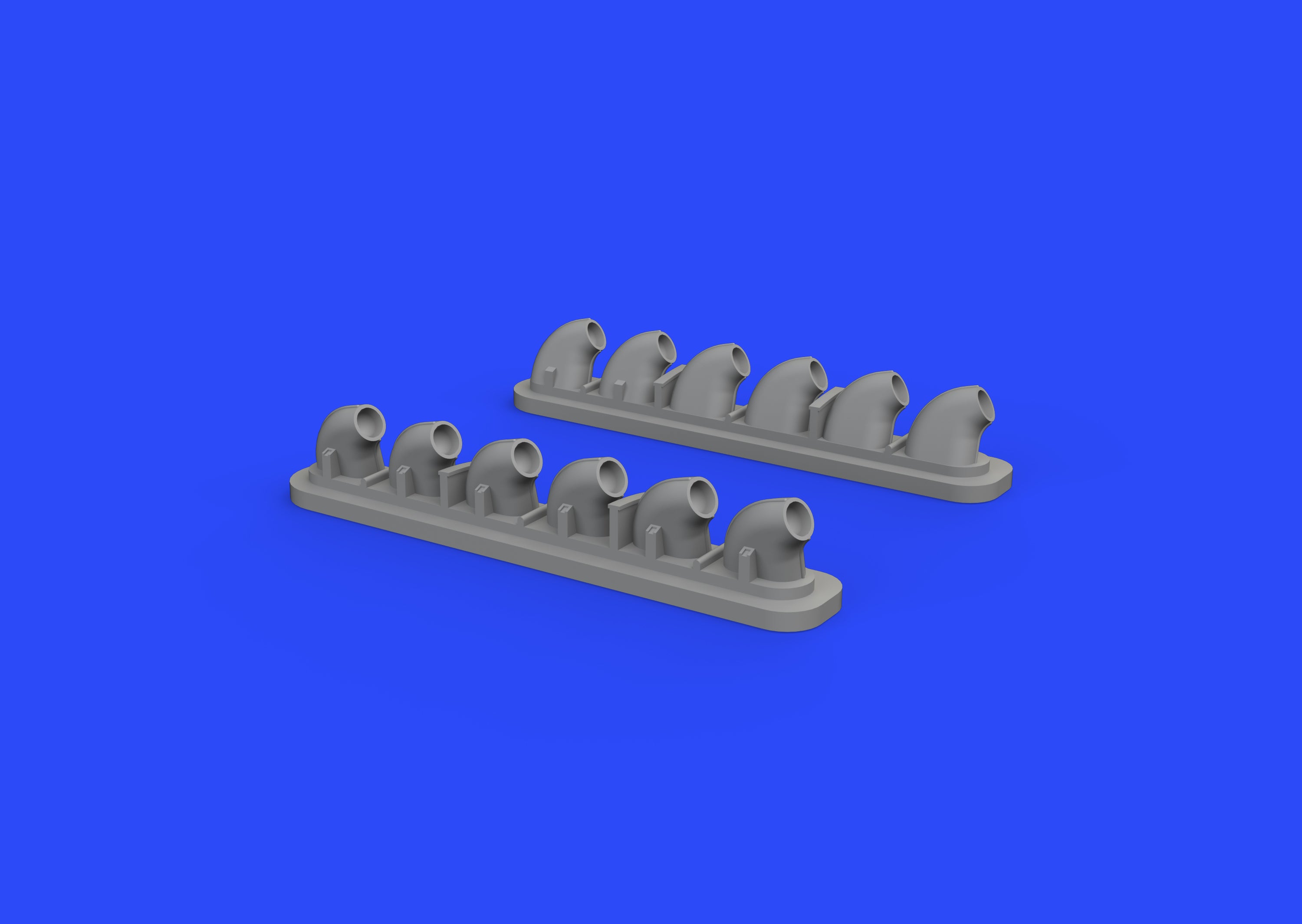 Curtiss P-40E Warhawk exhaust stacks (designed to be used with Hasegawa Kits)