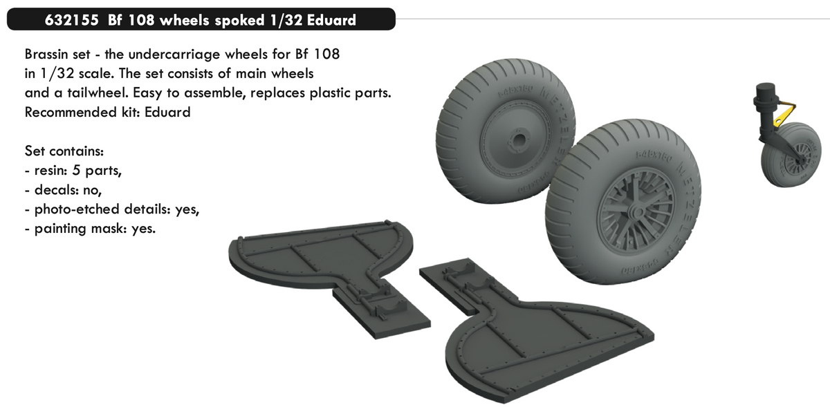 Messerschmitt Bf-108 Taifun wheels spoked (designed to be used with Eduard kits) RE-RELEASED!!!