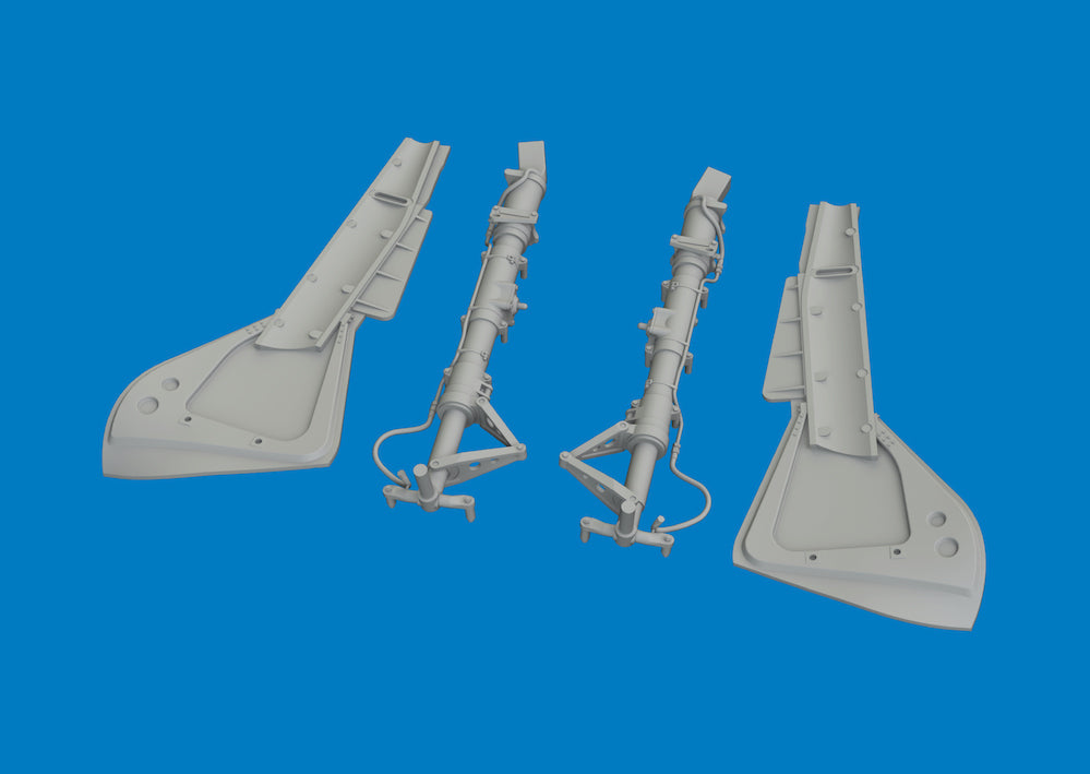 Focke-Wulf Fw-190A-8/Fw-190F-8 undercarriage legs (3D-Printed) and undercarriage doors RESIN 1/32 (designed to be used with Revell kits)