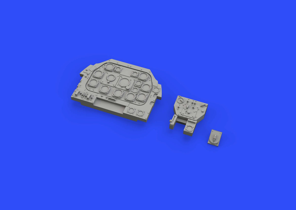 North-American P-51D Mustang LooK set of Brassin pre-painted instrument panel and steel seat belt (designed to be used with Tamiya kits)