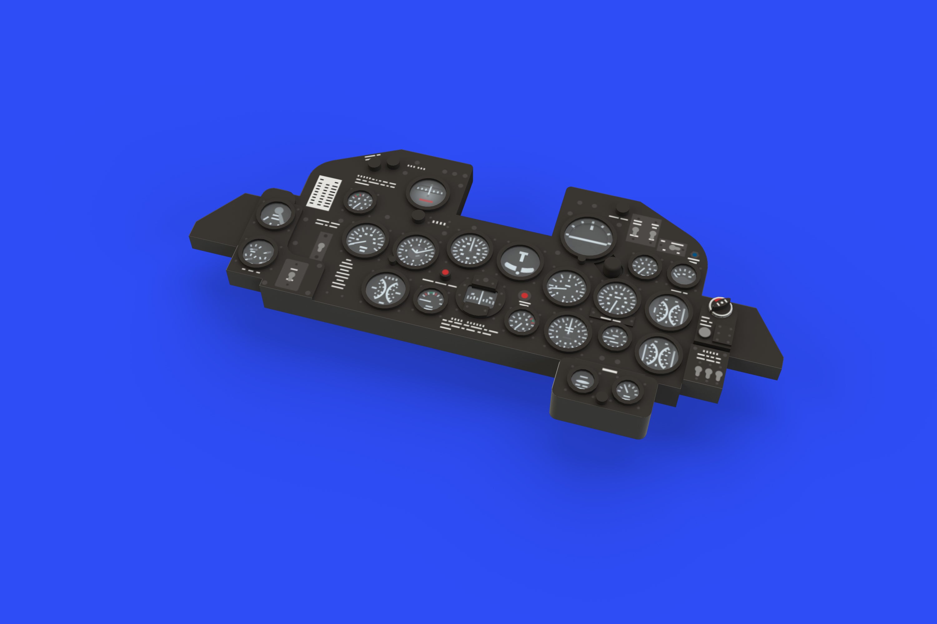Republic P-47D Thunderbolt Razorback LooK set of Brassin pre-painted instrument panel (designed to be used with Tamiya kits)