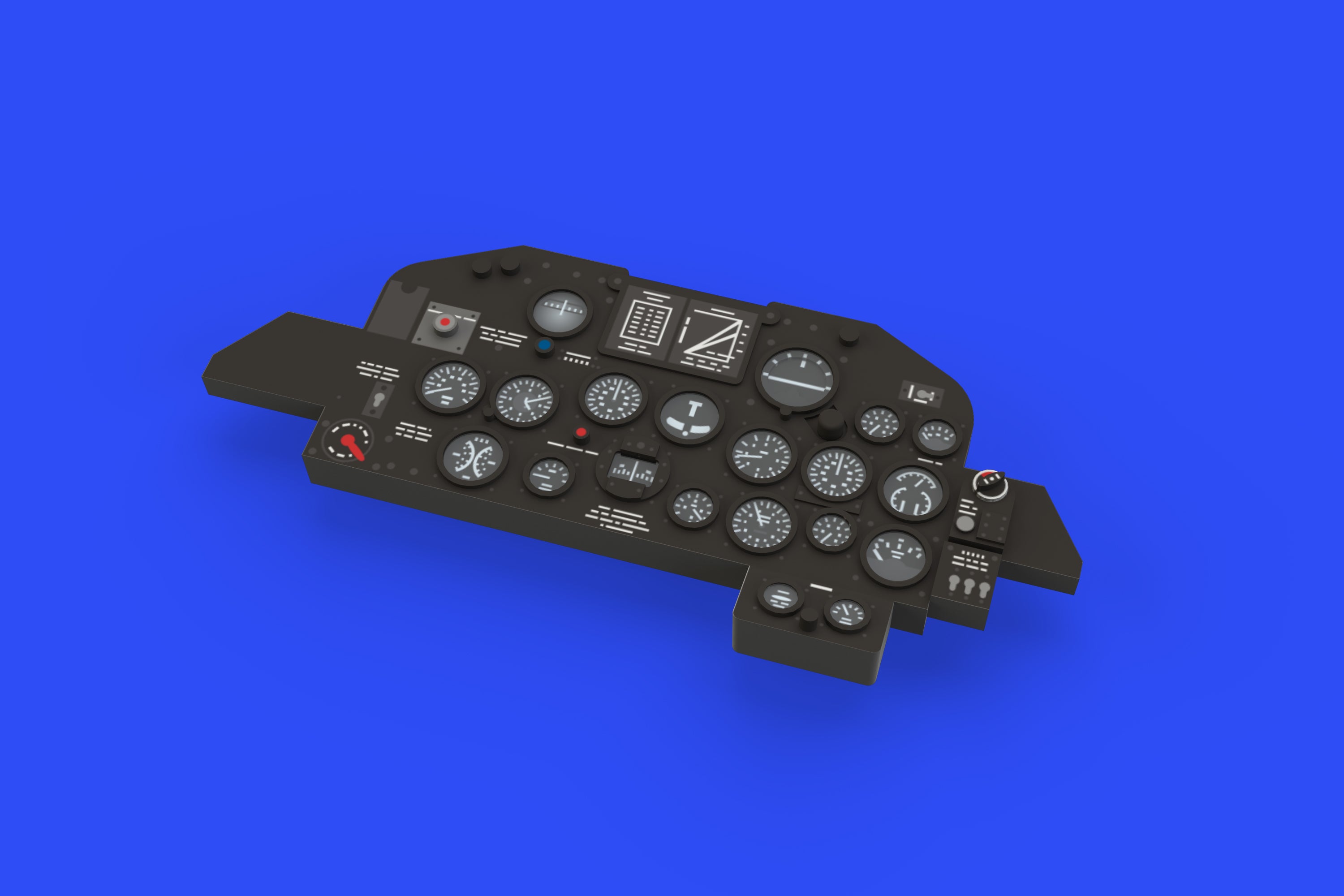Republic P-47D Thunderbolt Bubbletop LooK set of Brassin pre-painted instrument panel (designed to be used with Tamiya kits)