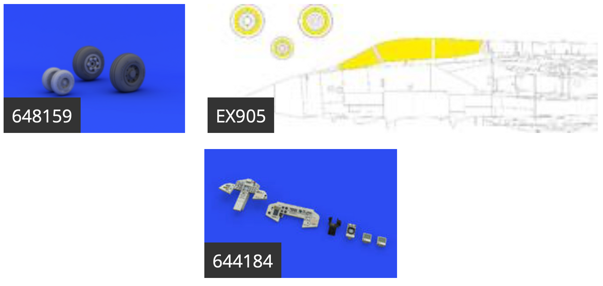 Panavia Tornado IDS LooK plus (designed to be used with Revell kits) Contains....ED648159 Tornado IDS wheels EDEX905 Tornado IDS TFace ED644184 Tornado IDS LooK 1/48