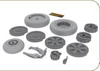 Mikoyan MiG-21 wheels with weighted tyre effect (designed to be used with Eduard kits)