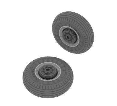 Ilyushin Il-2 Stormovik wheels with weighted tyre effect (designed to be used with Tamiya kits)