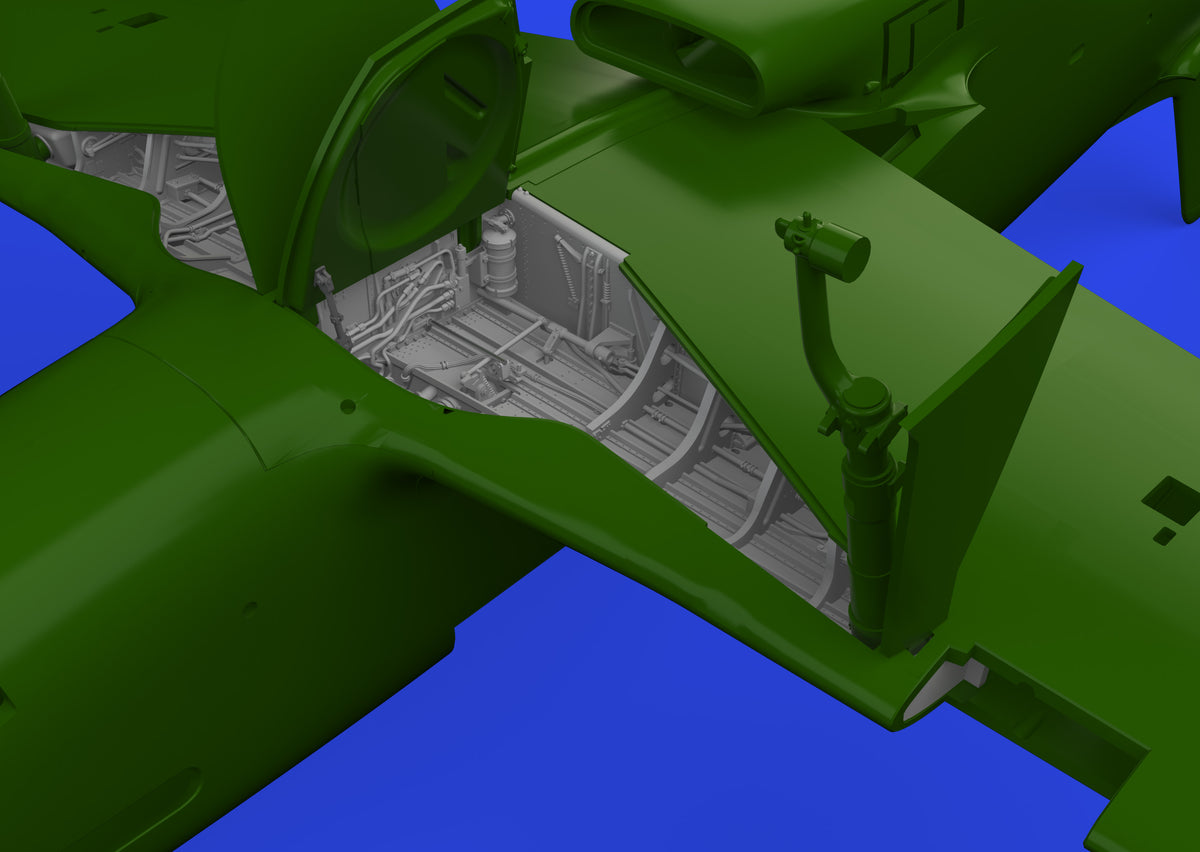 North-American P-51B/P-51C Mustang wheel bay (3D-Printed) 1/48 (designed to be used with Eduard kits)