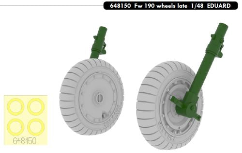 Focke-Wulf Fw-190 late wheels with weighted tyre effect (designed to be used with Eduard kits)
