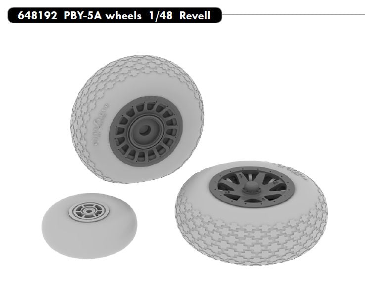 Consolidated PBY-5A Catalina wheels with weighted tyre effect (designed to be used with Revell kits)