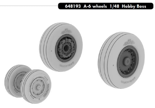 Grumman A-6A/A-6E Intruder wheels with weighted tyre effect (designed to be used with Hobby Boss kits)