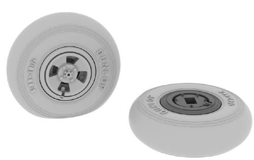 Hawker Hurricane Mk.I wheels with weighted tyre effect (designed to be used with Airfix kits)