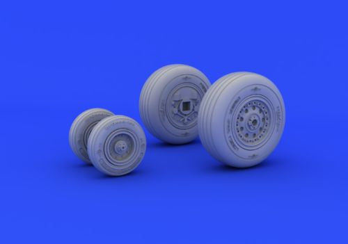 McDonnell F-4J Phantom wheels with weighted tyre effect (designed to be used with Academy kits)