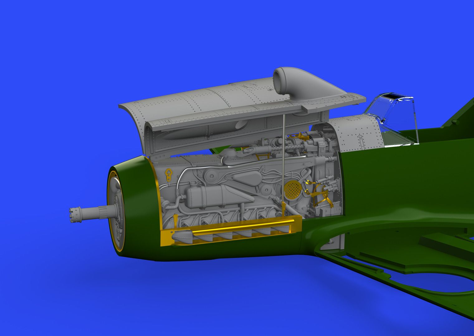 Messerschmitt Bf-109F engine & fuselage guns (designed to be used with Eduard kits)