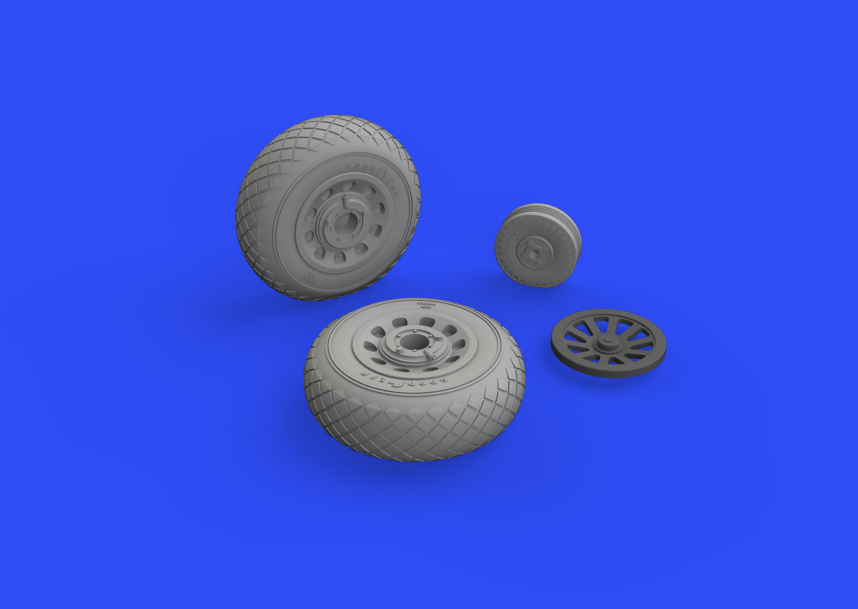 North-American P-51D-5 Mustang wheels diamond tread (designed to be used with Eduard kits)