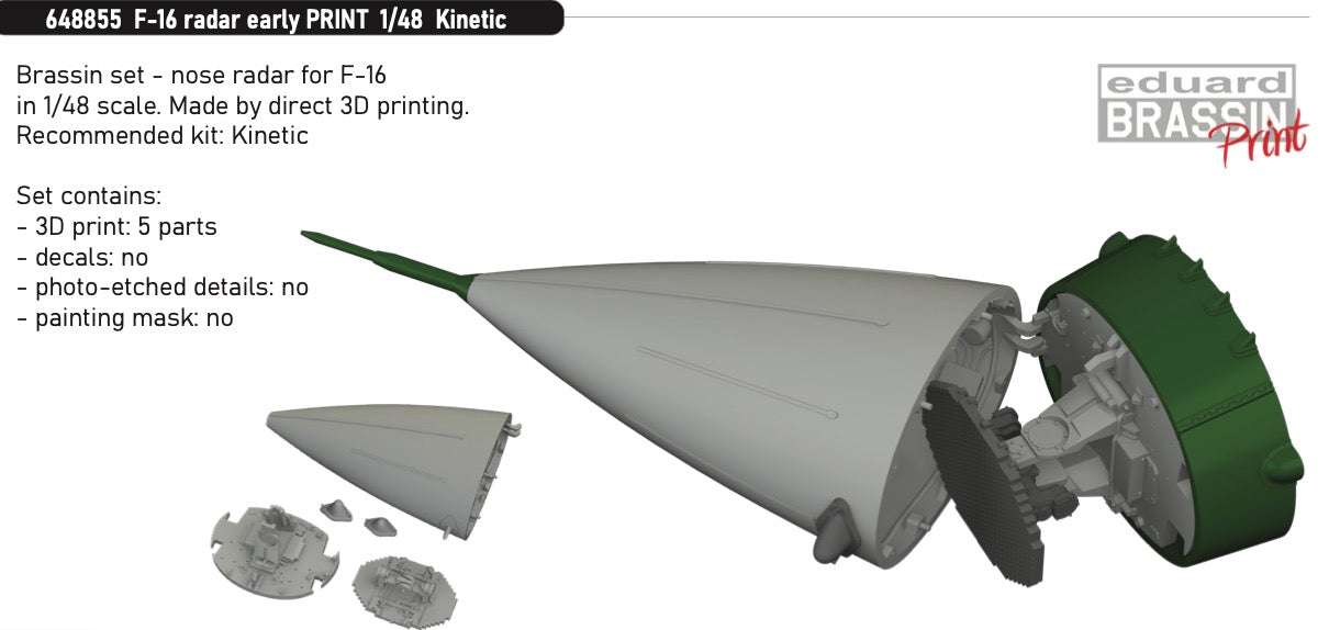 Lockheed-Martin F-16 radar early (3D-Printed) (designed to be used with Kinetic Model kits)