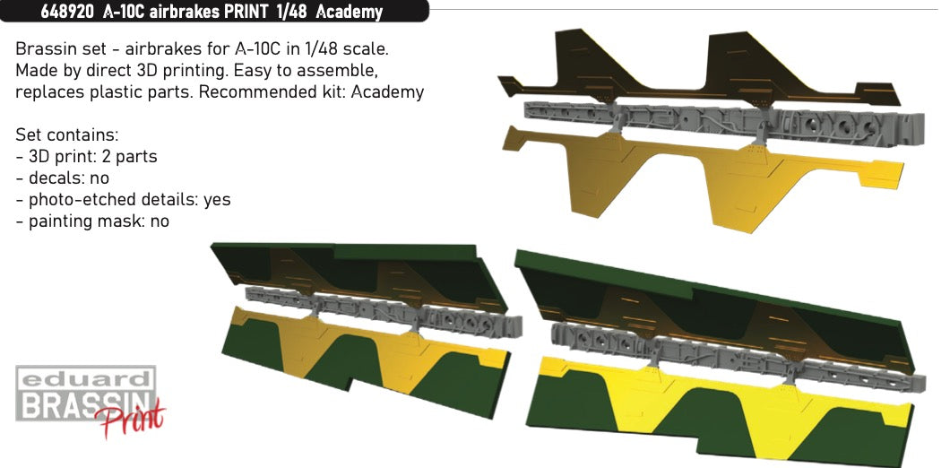 Fairchild A-10C Thunderbolt II airbrakes (3D-Printed) (designed to be used with Academy kits)