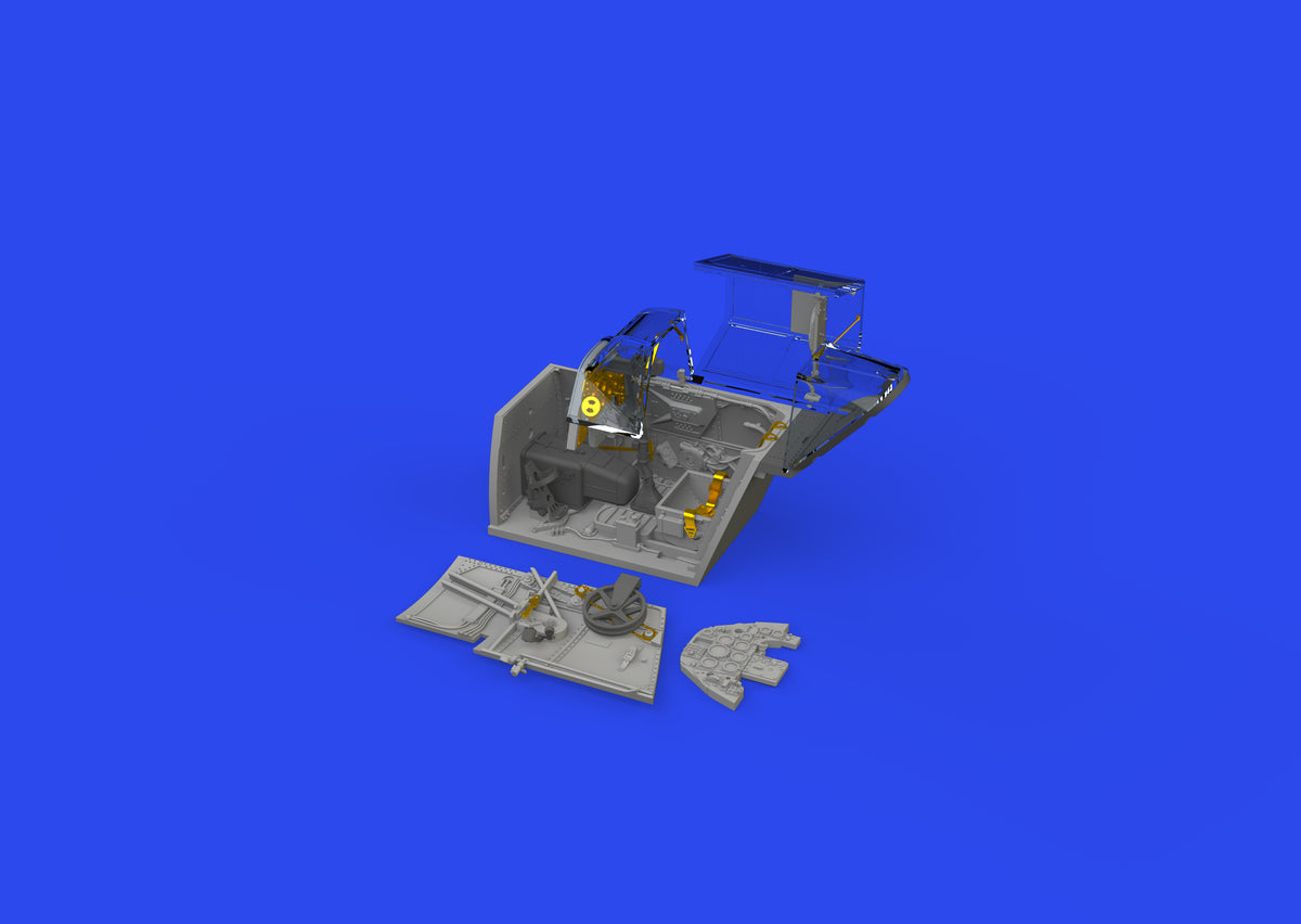 Messerschmitt Bf-109G-4 cockpit (3D-Printed) (designed to be used with Eduard kits)