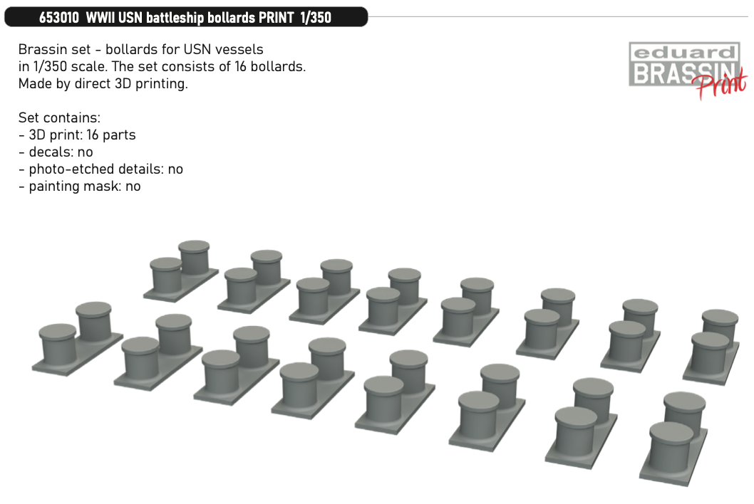 WWII USN battleship bollards (3D-Printed)