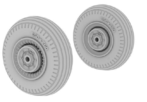 Ilyushin IL-2 Sturmovik wheels with weighted tyre effect (designed to be used with Tamiya kits)