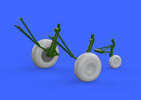 Boeing B-17G Flying Fortress (for 2016 mould) wheels with weighted tyre effect (designed to be used with Airfix kits)
