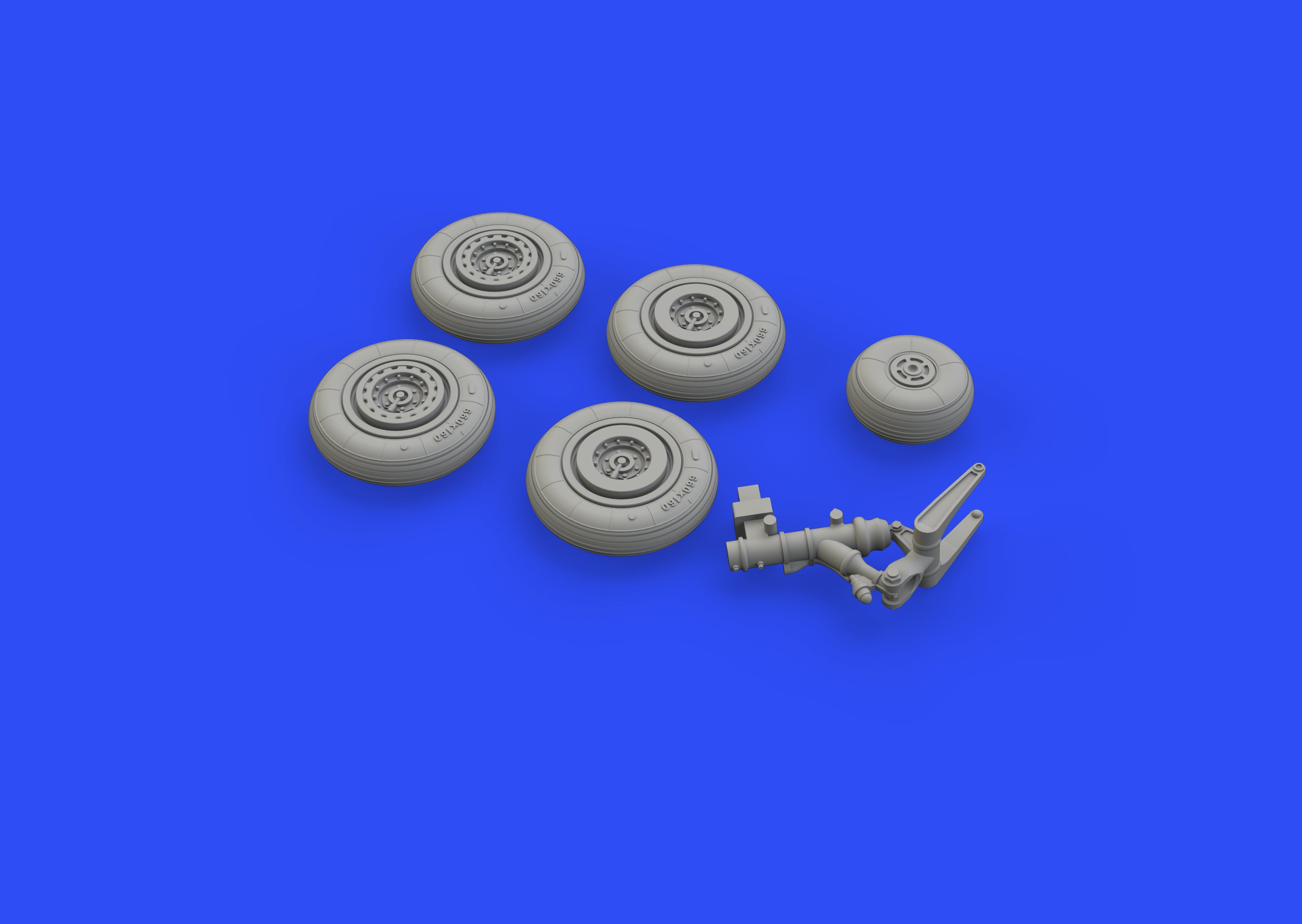 Mikoyan MiG-17F wheels with weighted tyre effect (designed to be used with Airfix kits)