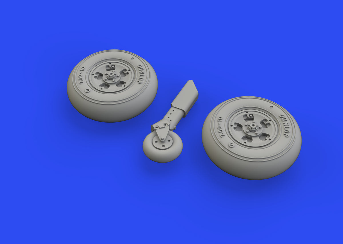 Supermarine Spitfire Mk.Vc wheels with weighted tyre effect (designed to be used with Airfix kits)