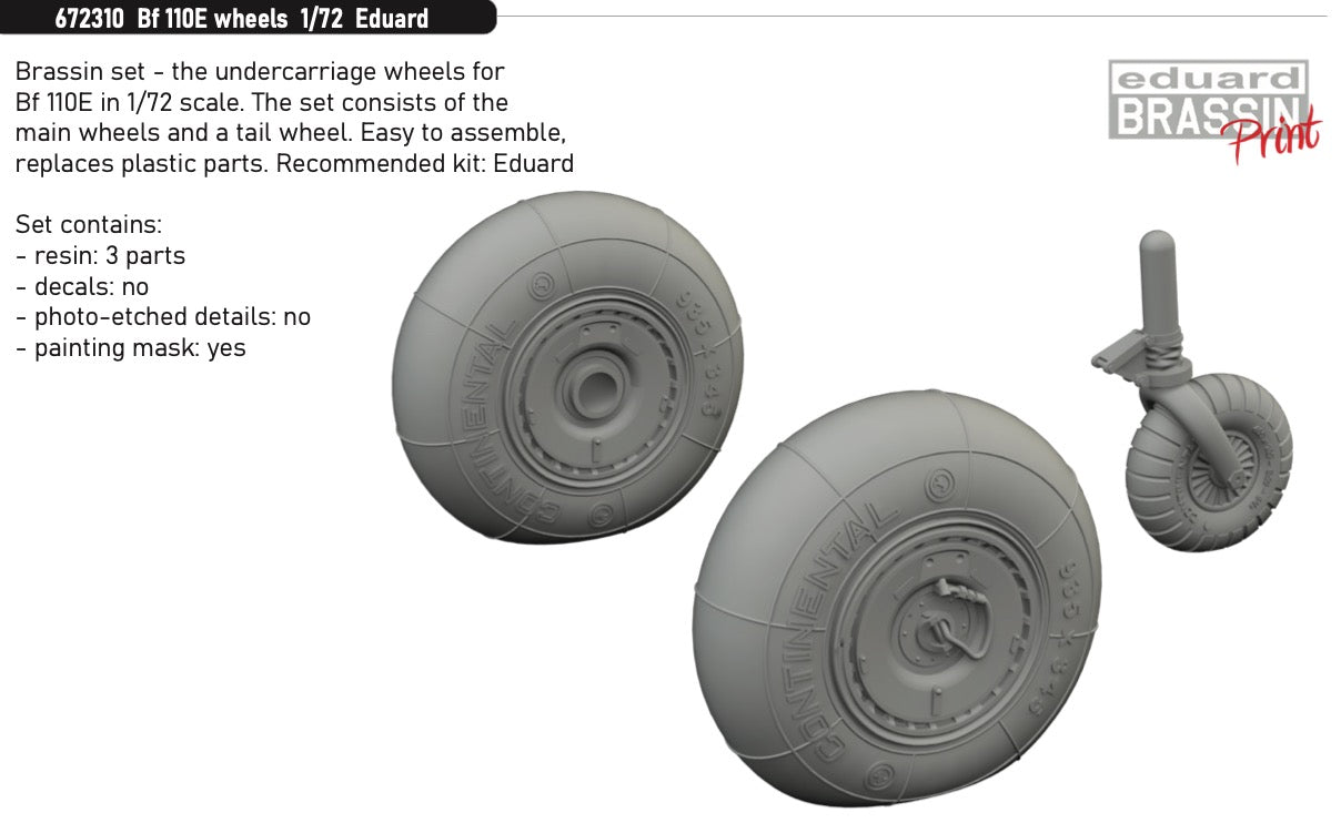Messerschmitt Bf-110E wheels (designed to be used with Eduard kits)