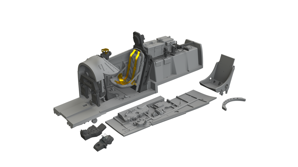 North-American P-51D-5 Mustang cockpit (3D-Printed) 1/72 (designed to be used with Eduard kits)