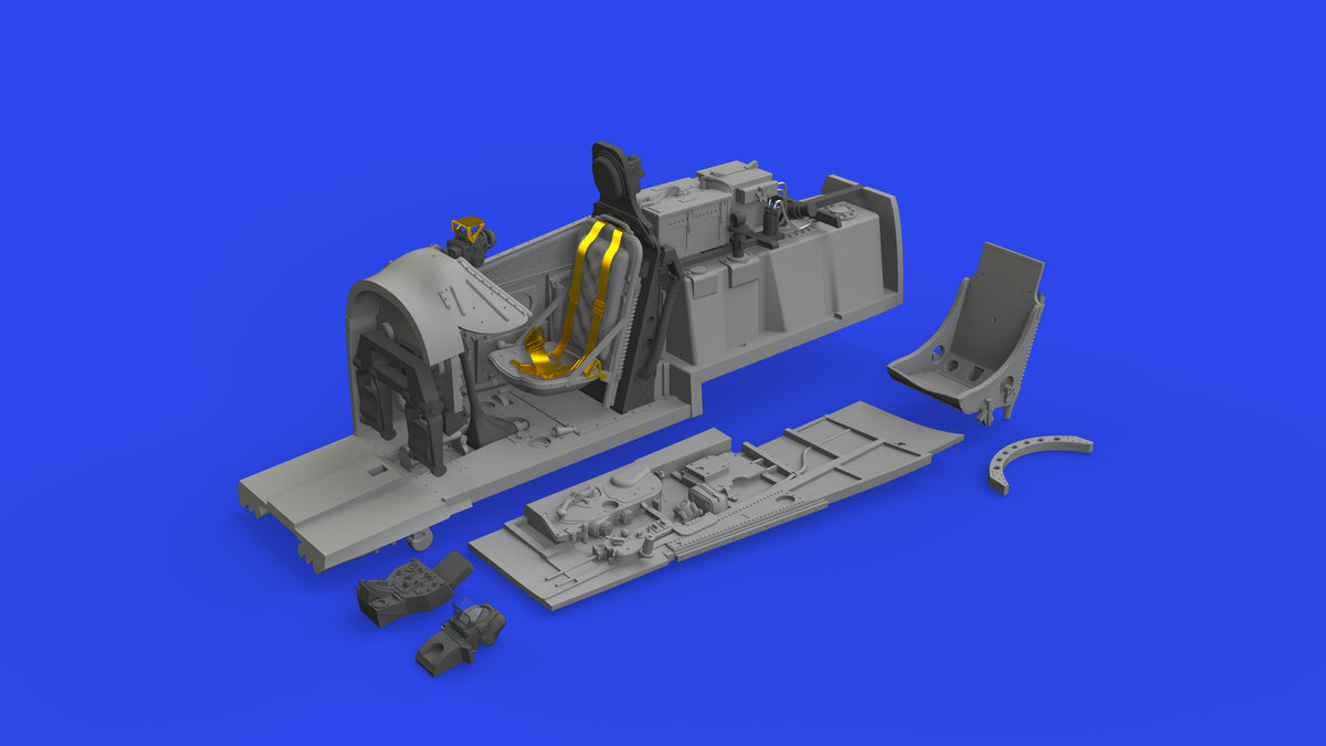 North-American P-51D-5 Mustang cockpit (3D-Printed) 1/72 (designed to be used with Eduard kits)