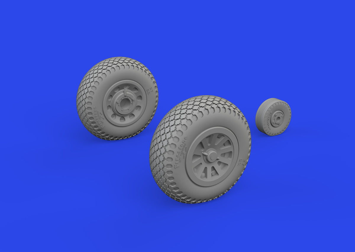 North-American P-51D Mustang wheels cross tread 1/72 (designed to be used with Eduard kits)